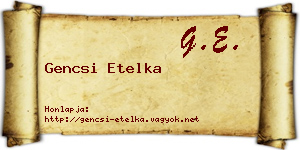 Gencsi Etelka névjegykártya